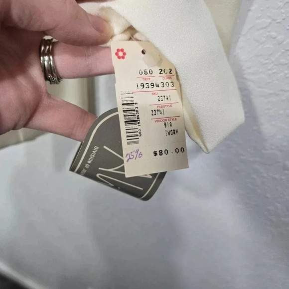 Vintage Alison J. 10 NWT Floral Cream Button Blazer Jacket 80s 90s - Picture 11 of 14